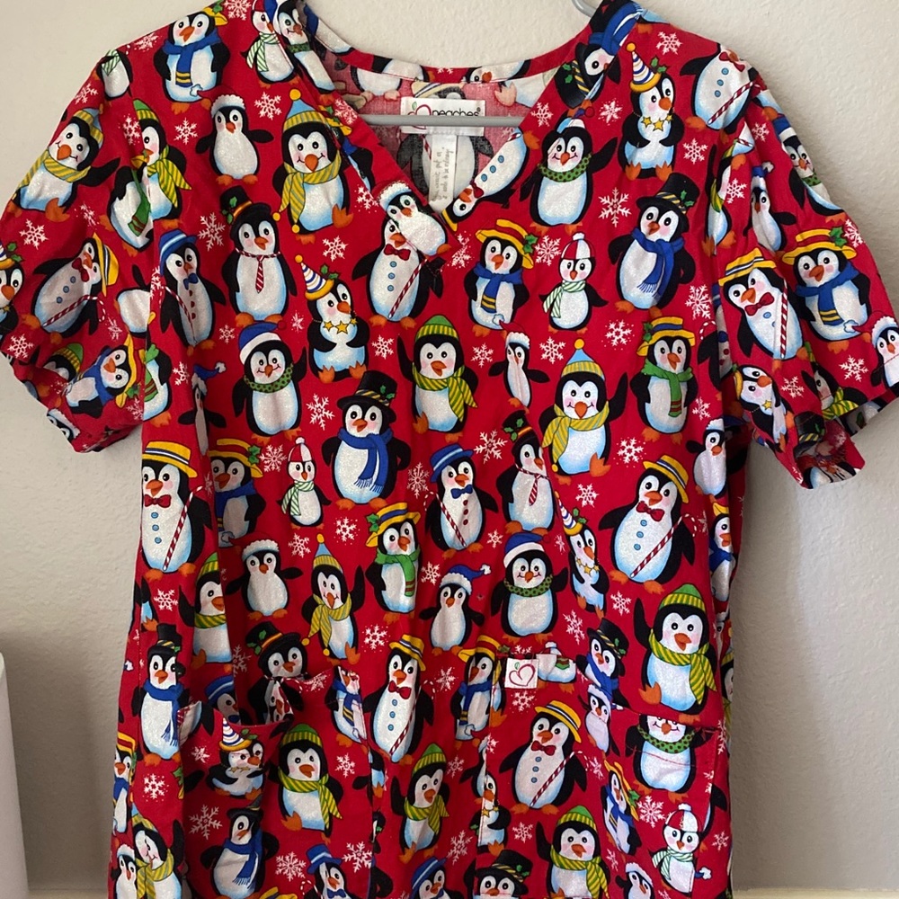 Penguin Scrub Top